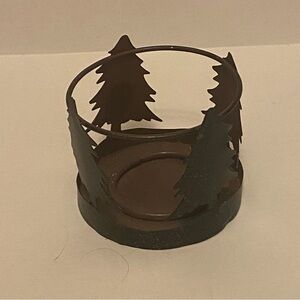 Papel Giftware Cast Art Metal Tree Candle Holder – Round Rustic/Vintage Style 3”
